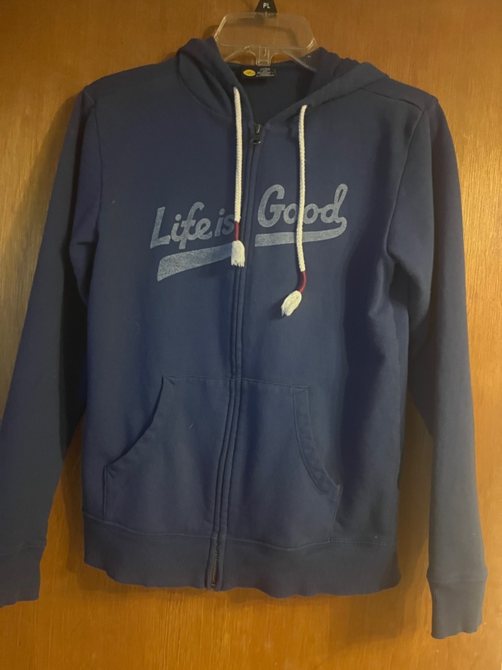Life Is Good Navy Blue Zip Hoodie with Drawstring